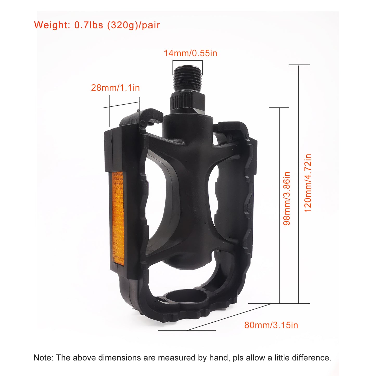 UPANBIKE Bike Pedals Plastic Universal  9/16 Inch for Road Bike Mountain Bike B650