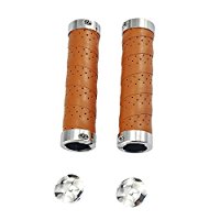 UPANBIKE Leather Double Lock On Fit 22.2mm Handlebar Grips B100 - UPANBIKE